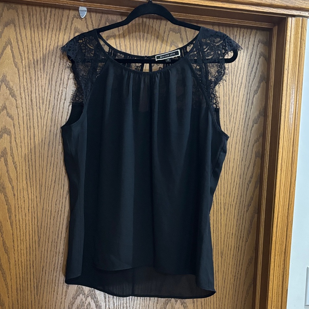Elegant Black Lace Accent Blouse